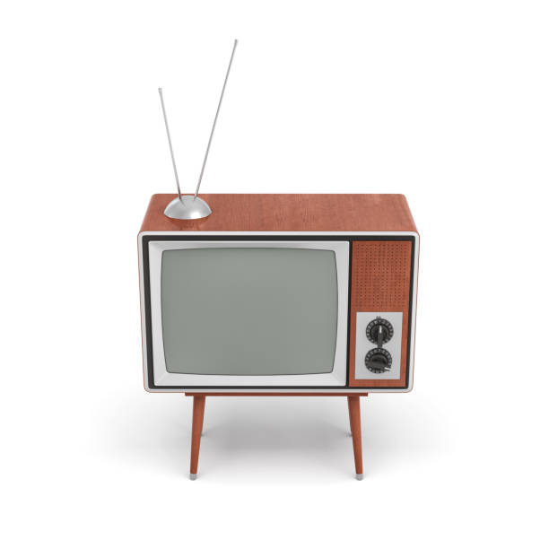 istock 3d rendering of a blank retro TV set with an antenna stands on a low four legged table on white background 840722666