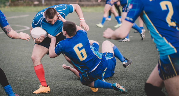 istock Fighting for the ball on the field 840723044