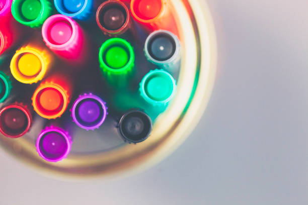 istock Colored markers in glass jar 840729086