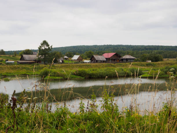 istock Small village on Chusovaya river 840732126