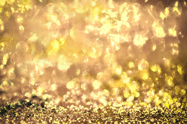 istock Gold glittering christmas lights. Blurred abstract background 840738070