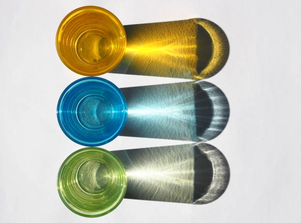 Three colorful Majorcan ceramic bowls with vivid colors inside. Part of a series.