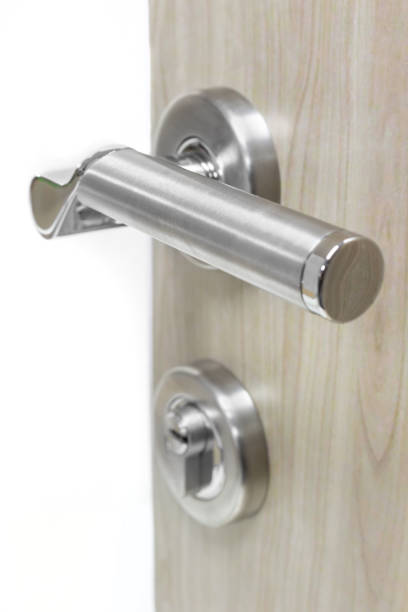 istock Mortise lock set for door on laminate wood door 840738196