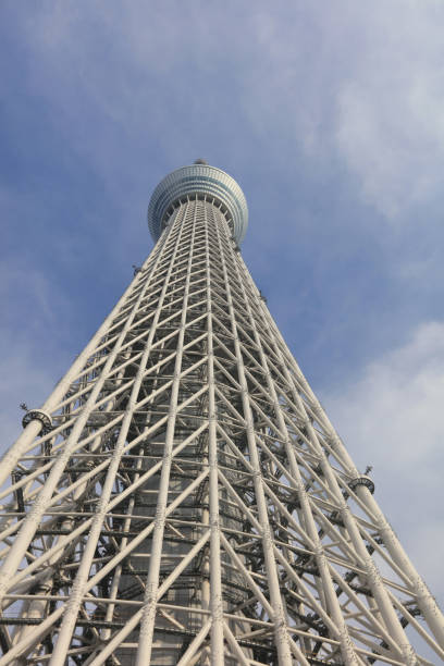 istock Tokyo sky tree with airplane trail 840754094