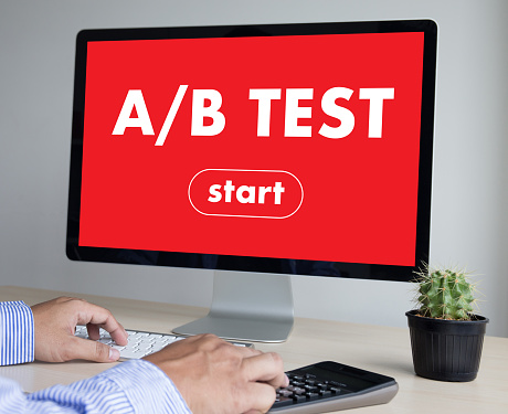 A/B TEST start and  A-B comparison. Split testing