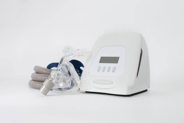 istock Full components of Cpap machine on white background,selective focus. 840763494