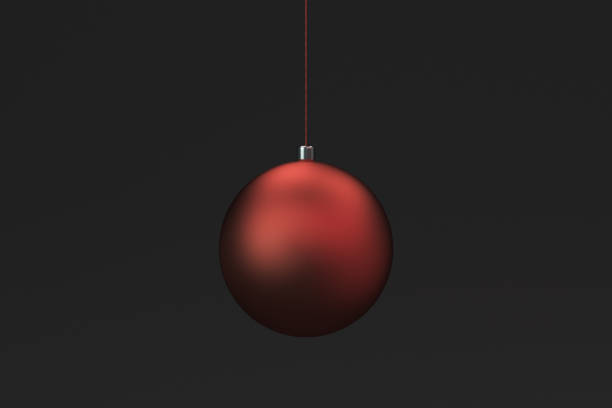 istock Red christmas balls on black background 840765086