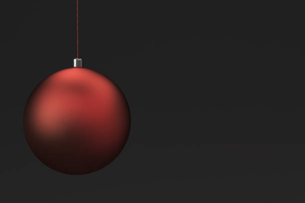 istock Red christmas balls on black background 840765156