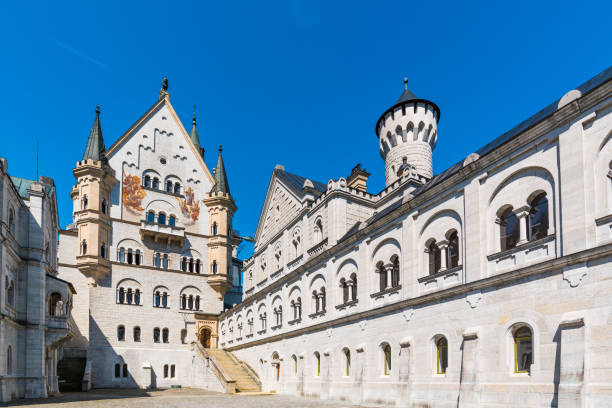Inside of Neuschwanstein castle stock photo