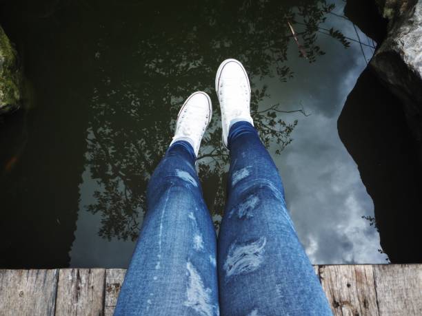 istock Selfie of sneakers with water 840765656