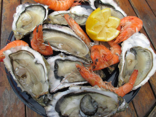 istock Seafood dish  Oysters and Shrimps 840767770