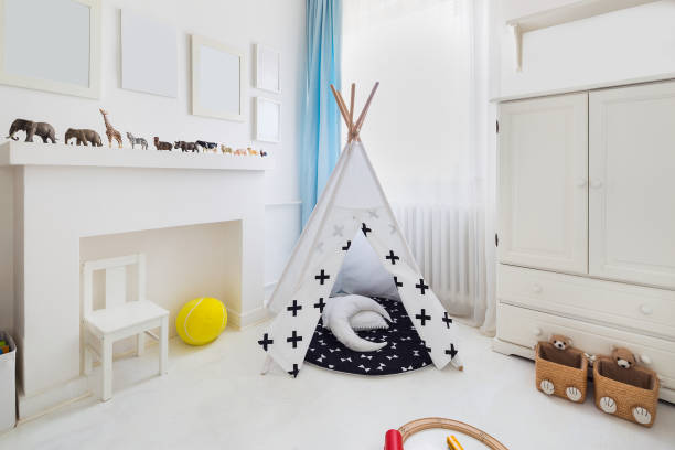 istock Modern interior of kid's bedroom in sunlight 840772772
