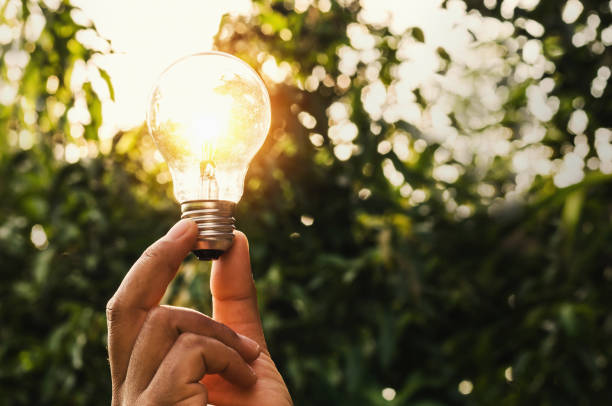 istock power energy in nature and hand holding light bulb with concept electric saving 840773632