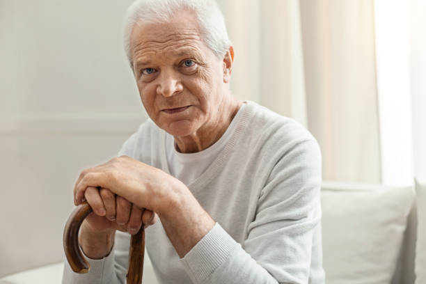 istock Serious elderly man looking at you 840774638