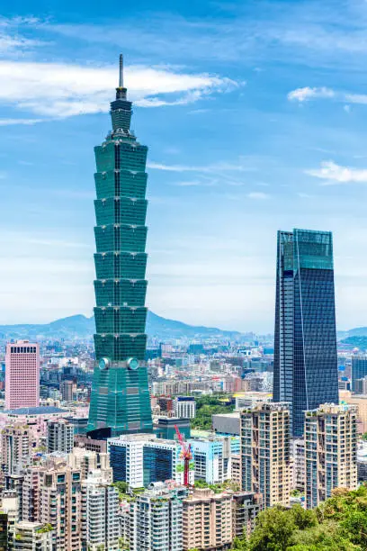 Aerial view of City of Taipei, Taiwan