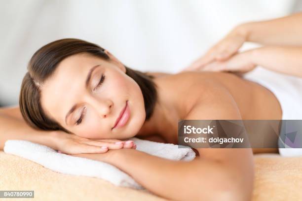 Beautiful Woman In Spa Salon Getting Massage Stock Photo - Download Image Now - Massaging, Spa, Women
