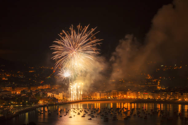 istock Fireworks at San Sebastian over La Concha beach 840781524