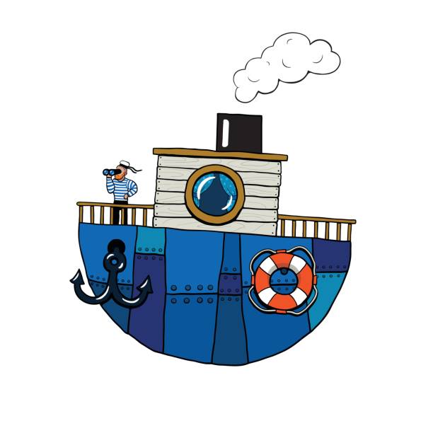 einsam sailor - boot print stock-grafiken, -clipart, -cartoons und -symbole