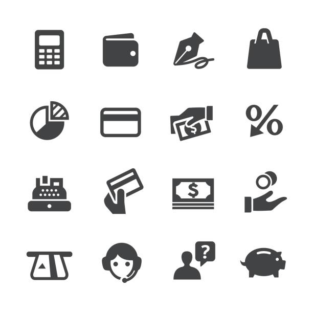 Bank Card Icons - Acme Series Bank Card Icons banking symbols stock illustrations