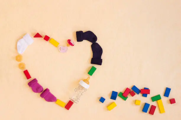 toy blocks in heart shape