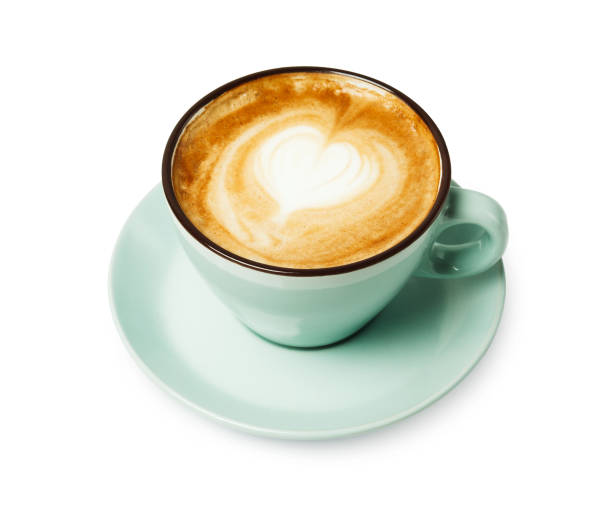 istock Cappuccino foam, coffee cup top view on white background 840803270