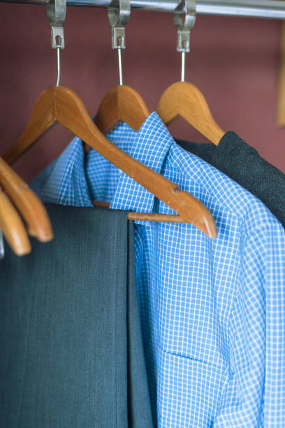 istock Casual business attire on hangers 840803518