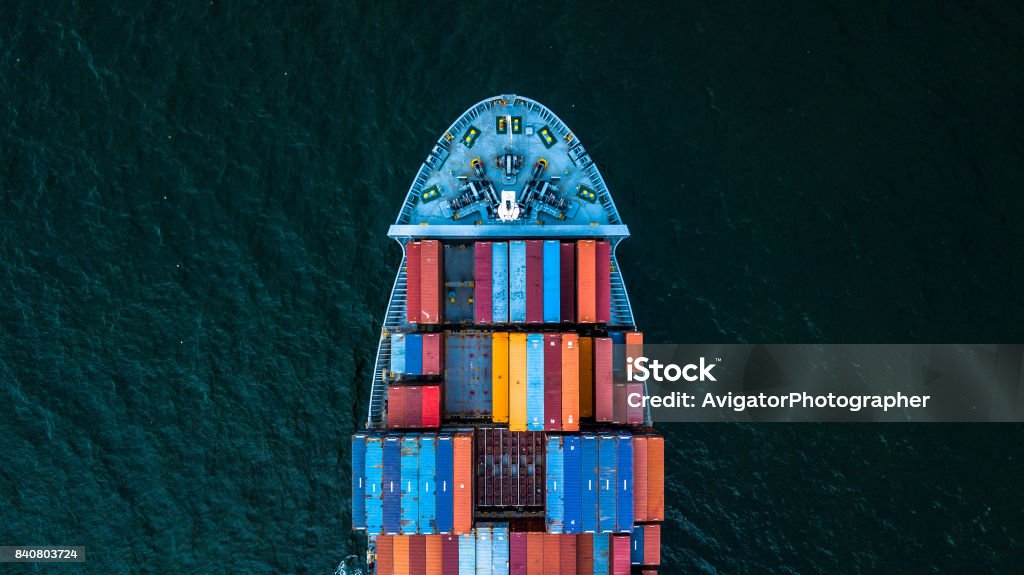 International Container Cargo ship International Container Cargo ship in operation. Freight Transportation Stock Photo