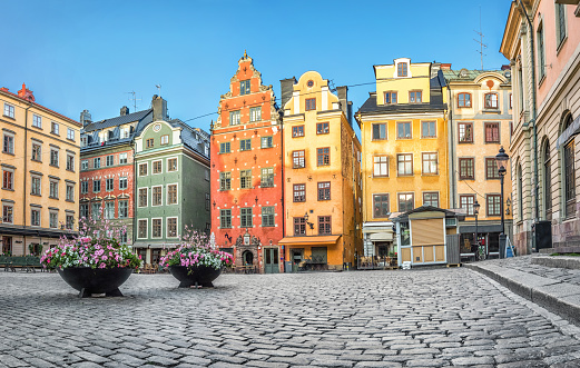 Colorful houses on Stortorget square in Stockholm