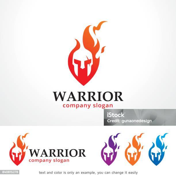 Warrior Symbol Template Design Vector Emblem Design Concept Creative Symbol Icon Stock Illustration - Download Image Now