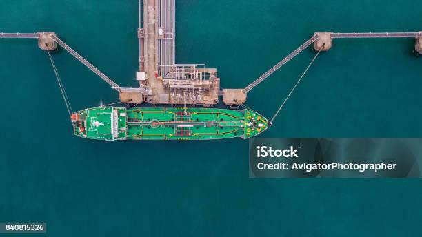 Aerial View Crude Oil Tanker Stock Photo - Download Image Now - Liquefied Natural Gas, Tanker Ship, Aerial View