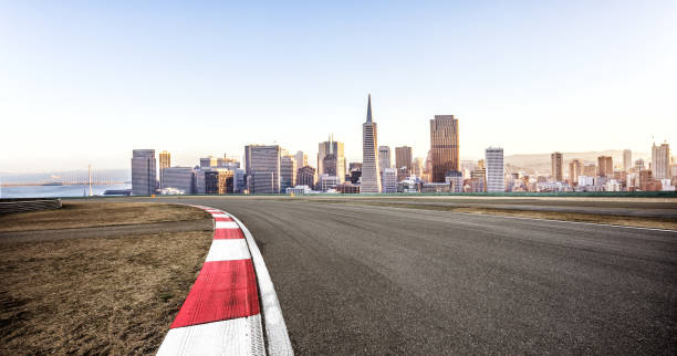 istock empty road with cityscape of modern city 840819522