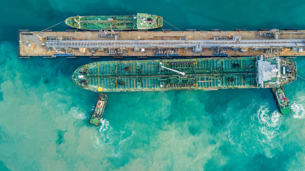 istock Aerial view Crude oil tanker 840825488