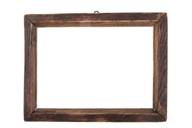 istock Antique wooden frame isolated on white background 840831324