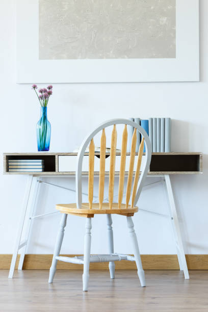 Blue accents in home office