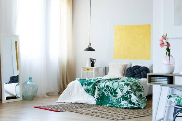 istock Green and yellow modern bedroom 840831890