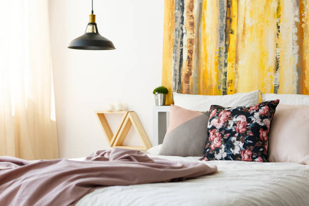 istock Bedroom with earth color palette 840831974