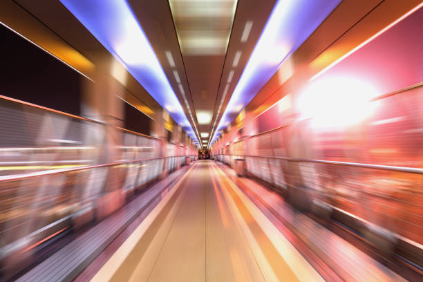 istock bridge in radial blur in night with lights on 840835044