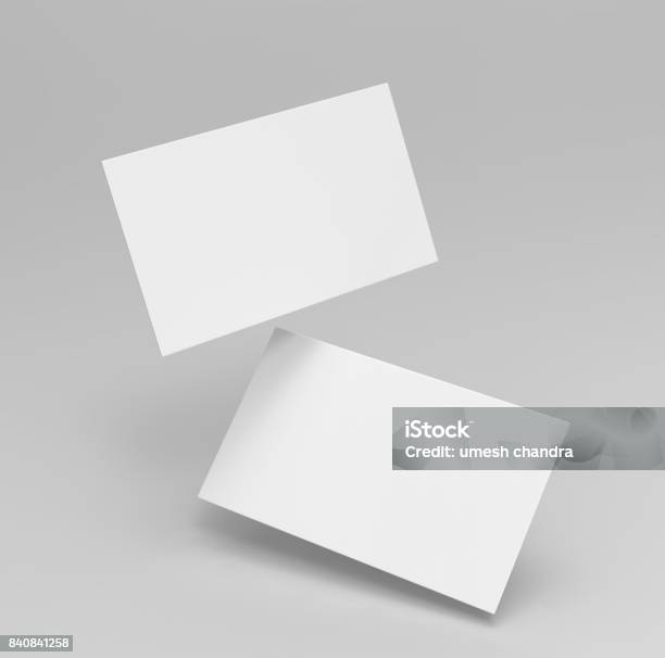 Blank White 3d Visiting Card And Business Card Template 3d Render Illustration For Mock Up And Design Presentation Stock Photo - Download Image Now