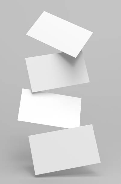 Blank white 3d visiting card and business card template 3d render illustration for mock up and design presentation.