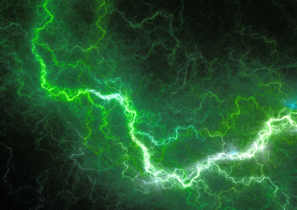 istock Green power, plasma and energy lightning background 840842208