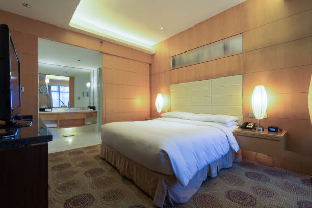 istock Elegant and comfortable bedroom interior 840843186
