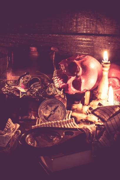 istock Skull and scary scene for Halloween 840843196
