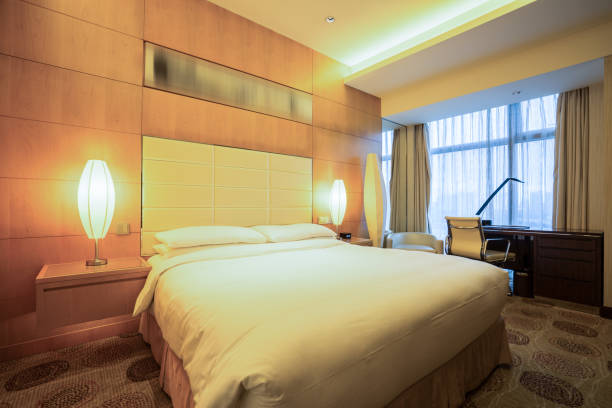 istock Elegant and comfortable bedroom interior 840843312