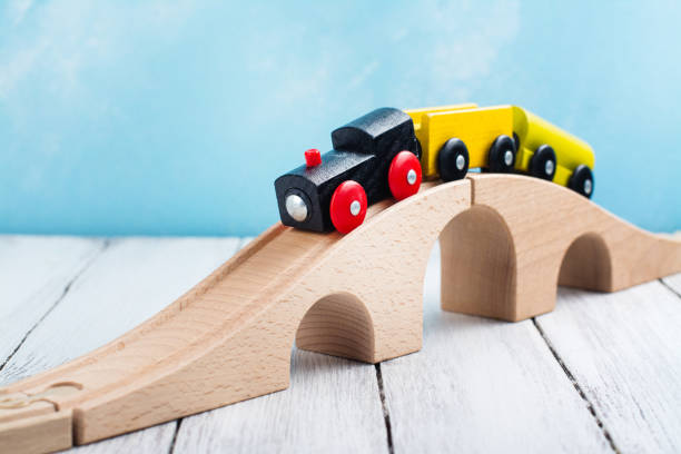 istock Colorful wooden toy train 840846434