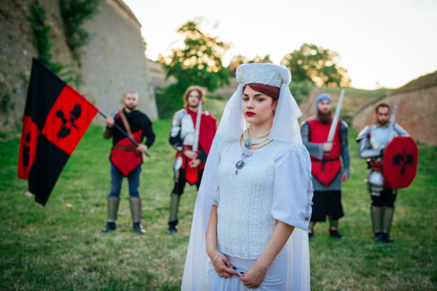istock Medieval princess, knights and honor guard 840849290