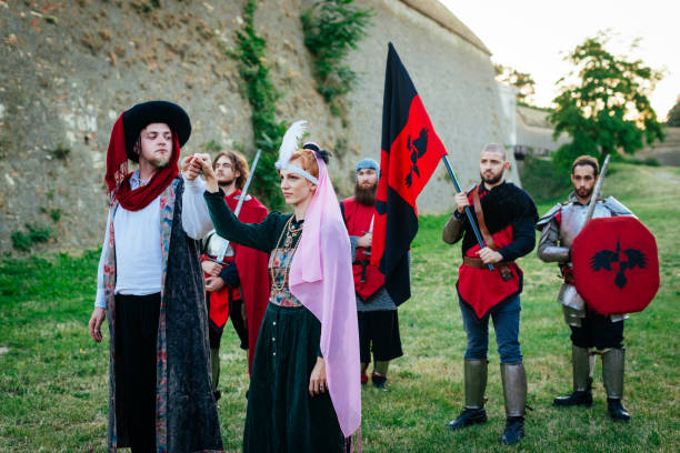 istock Scottish princess and honor guard in Scotland 840849812
