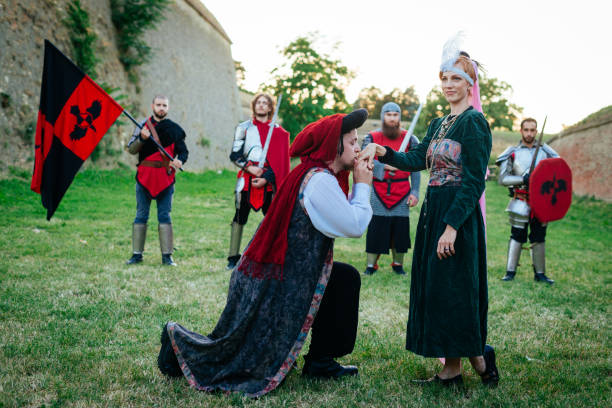 istock Medieval knights and honor guard with princess and dukes 840850186