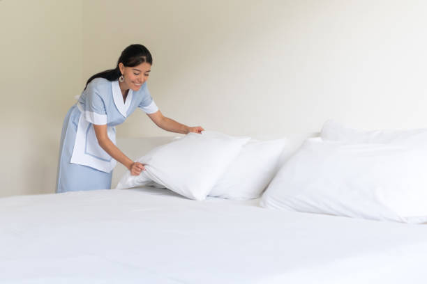 istock Latin American keep making the beds at a hotel 840862788