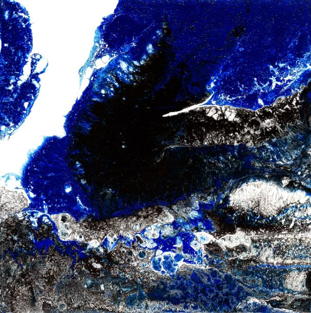 istock Liquid Acrylic paint, liquid artwork, abstract colorful background with colored painted cells, stains 840866008