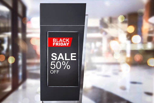 Special Offer on Black Friday announcement in the billboard advertising at mall